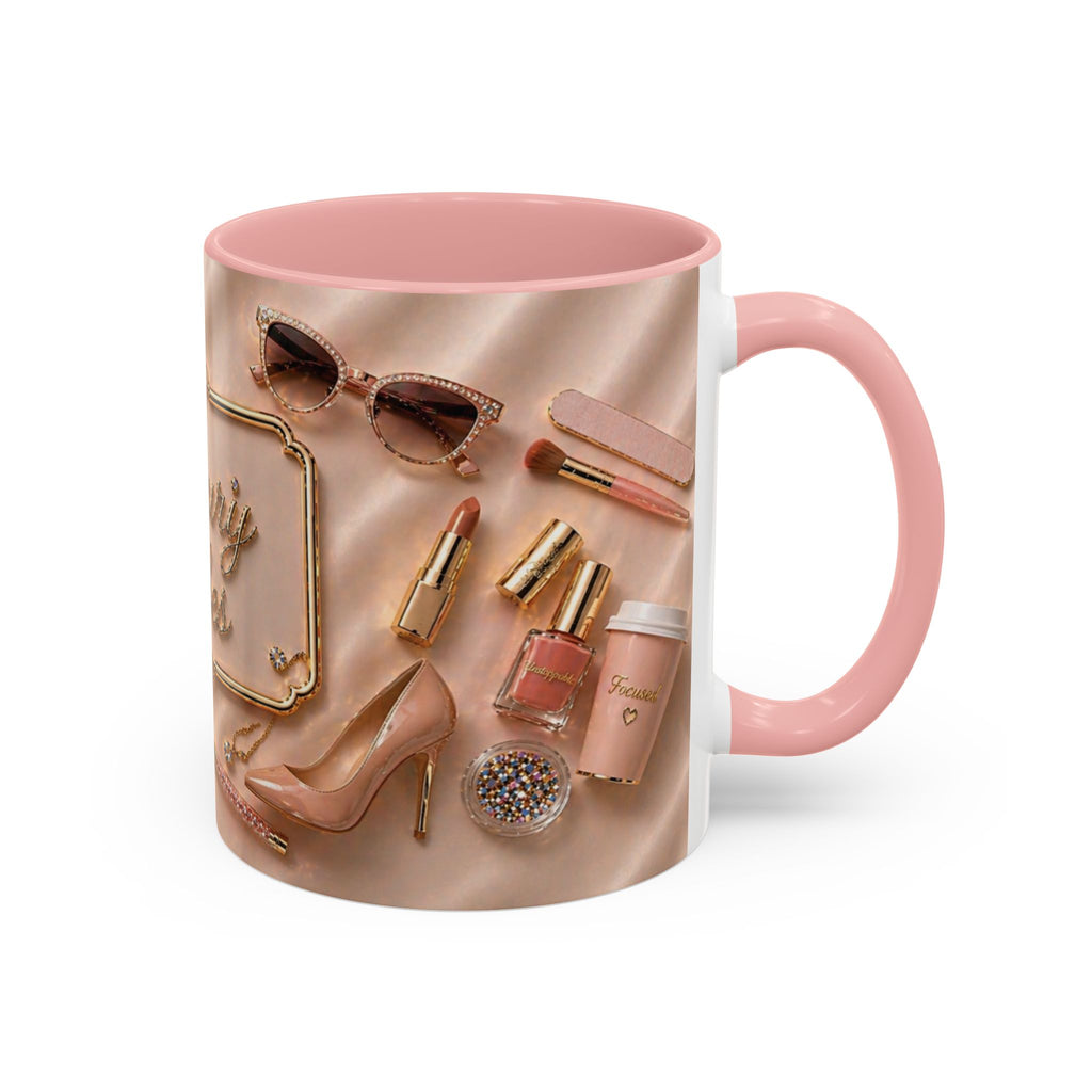 Luxury Vibes Coffee Mug – Pink Handle Glam