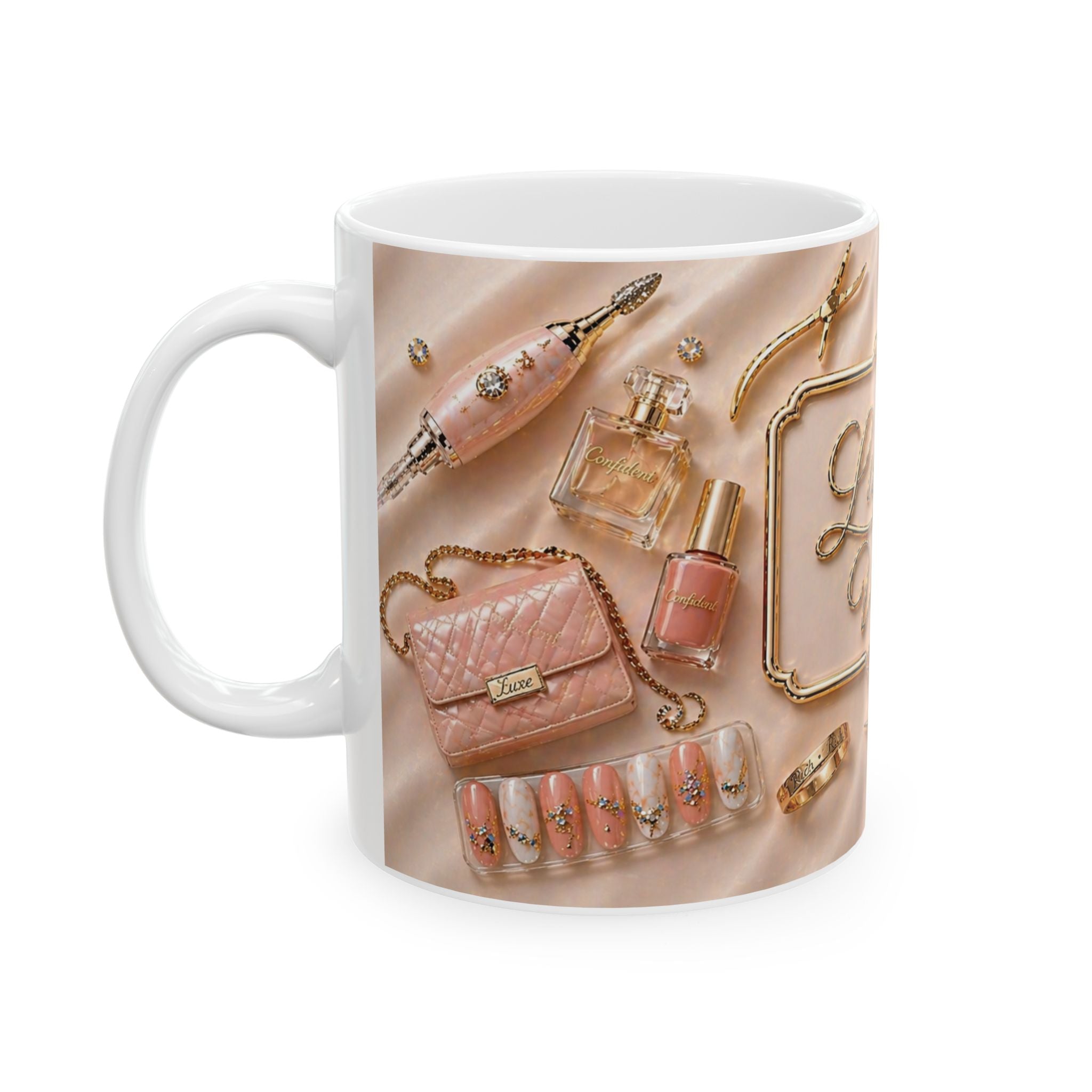 Luxury Vibes Coffee Mug – Pink & Gold Glam
