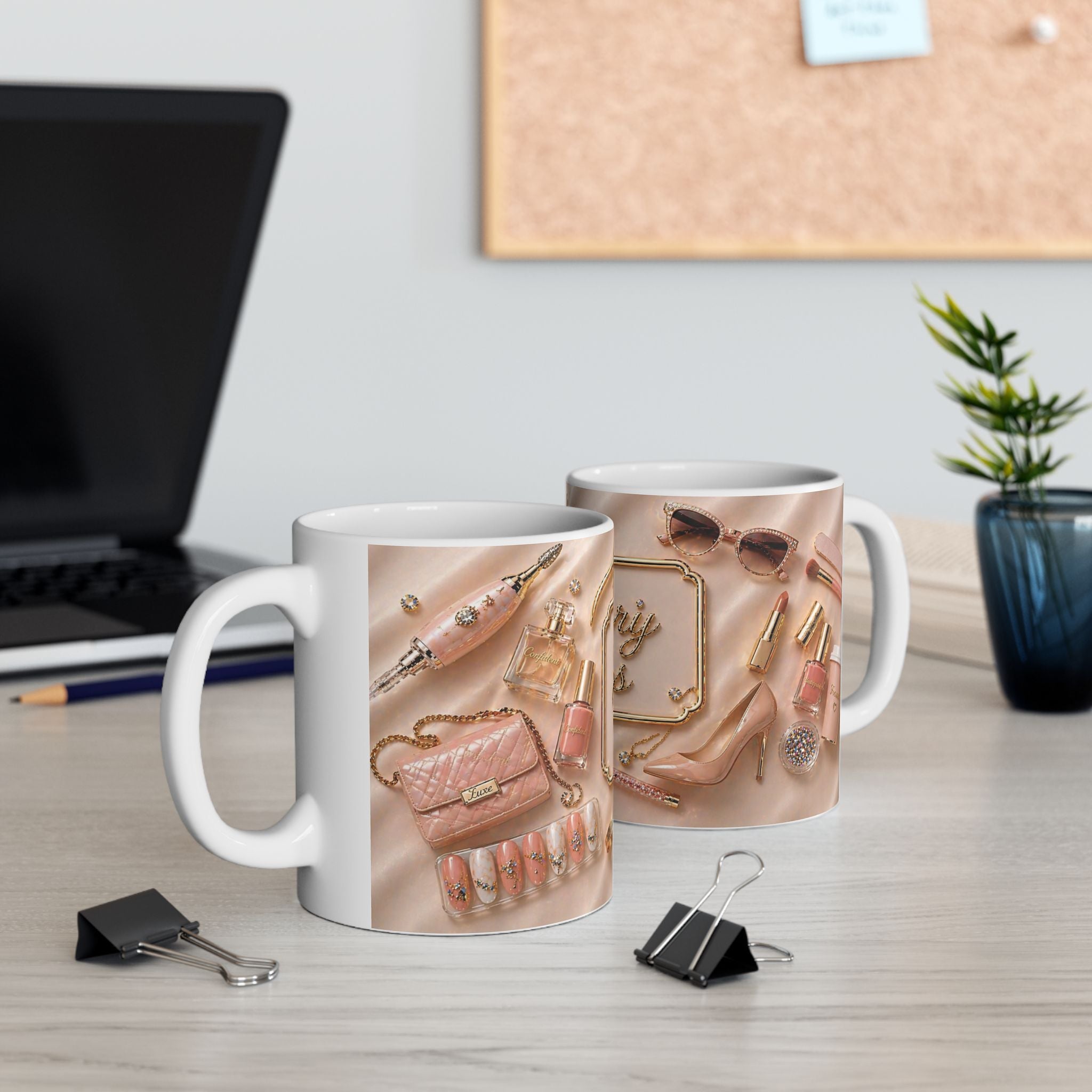 Luxury Vibes Coffee Mug – Pink & Gold Glam