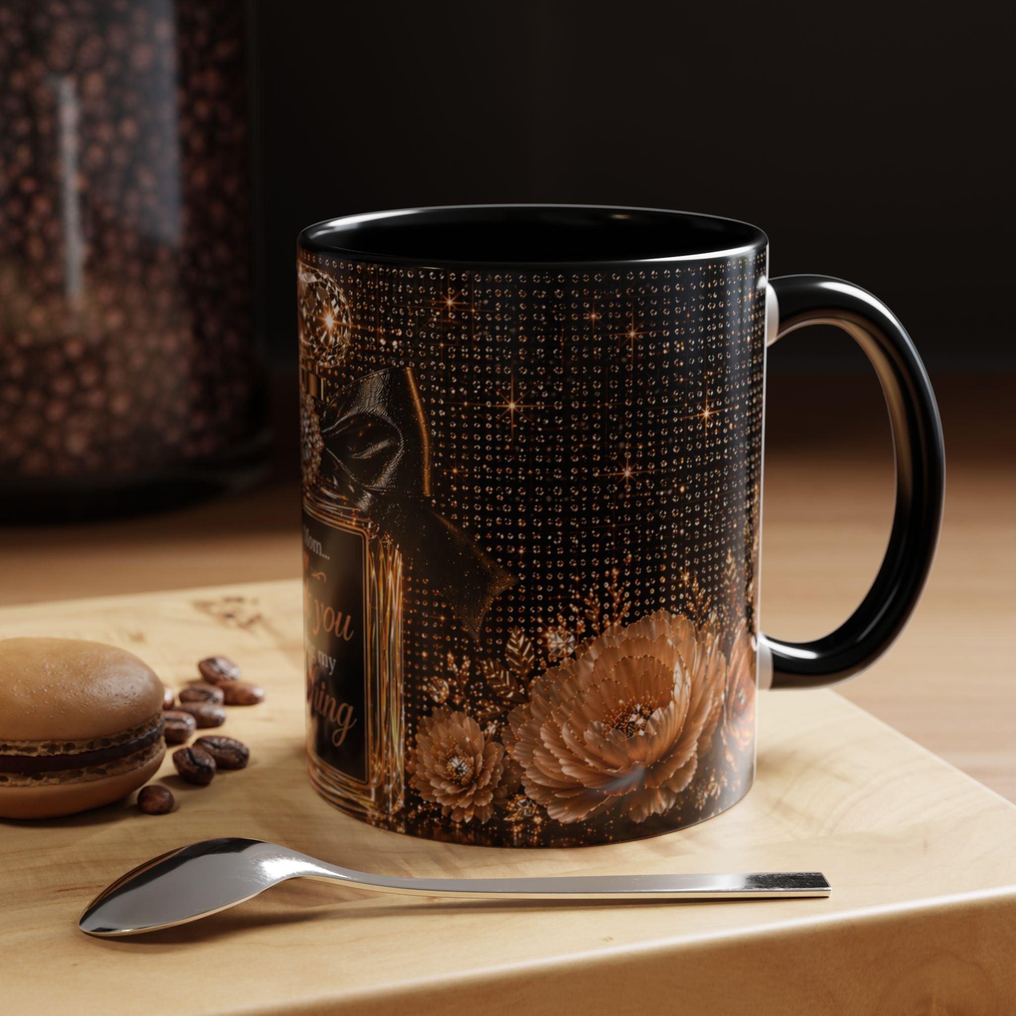 Dear Mom Coffee Mug – Black & Gold Luxury Glam