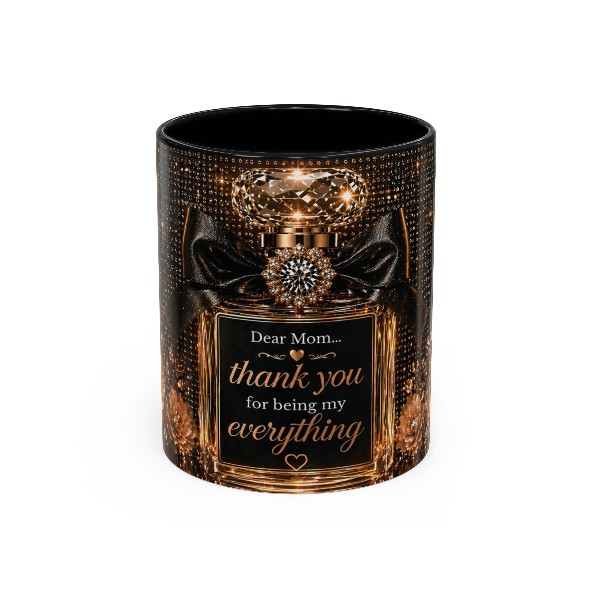 Dear Mom Coffee Mug – Black & Gold Luxury Glam