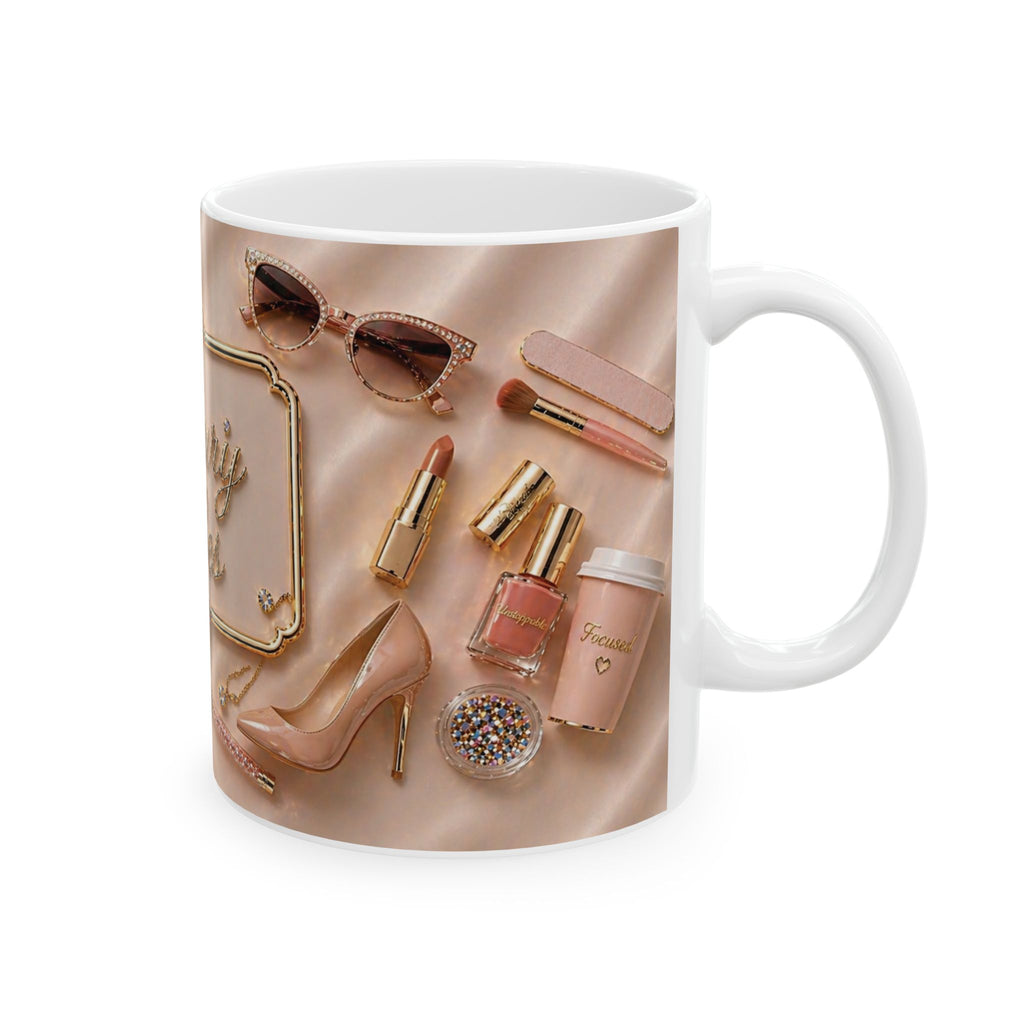 Luxury Vibes Coffee Mug – Pink & Gold Glam