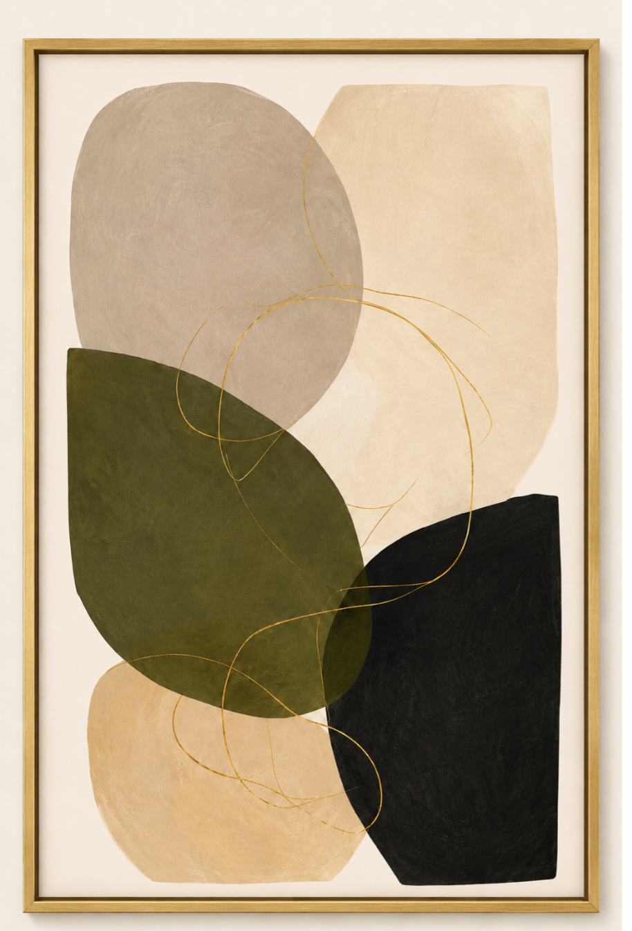 Luxury Olive Green Abstract Wall Art | Printable Digital Download | Organic Modern Decor | Minimalist Neutral Wall Art