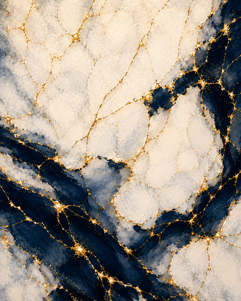 Luxury Navy & Gold Abstract Wall Art Set of 2 | Printable Digital Download