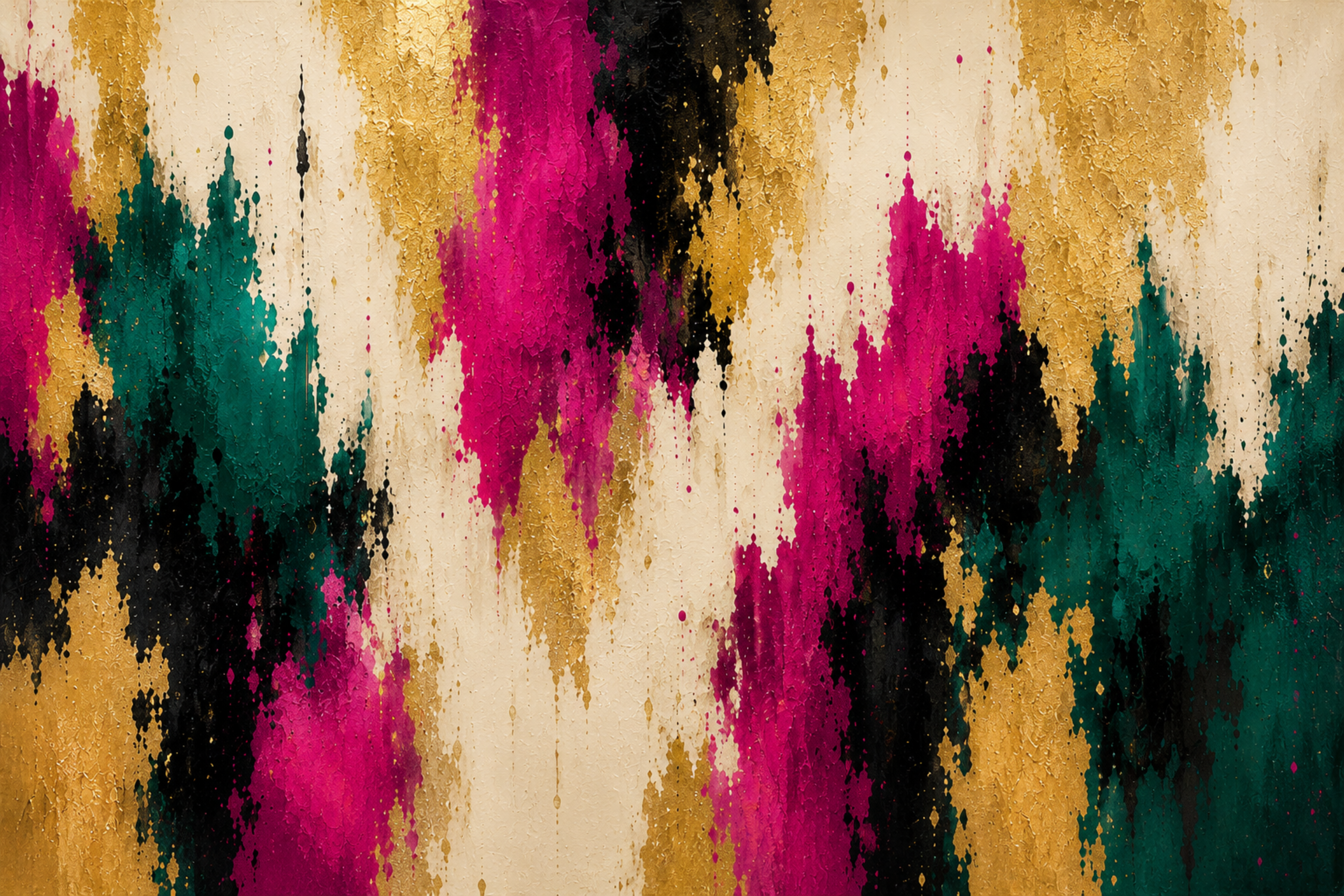 Luxury Emerald & Fuchsia Abstract Wall Art | Modern Glam Printable Wall Decor