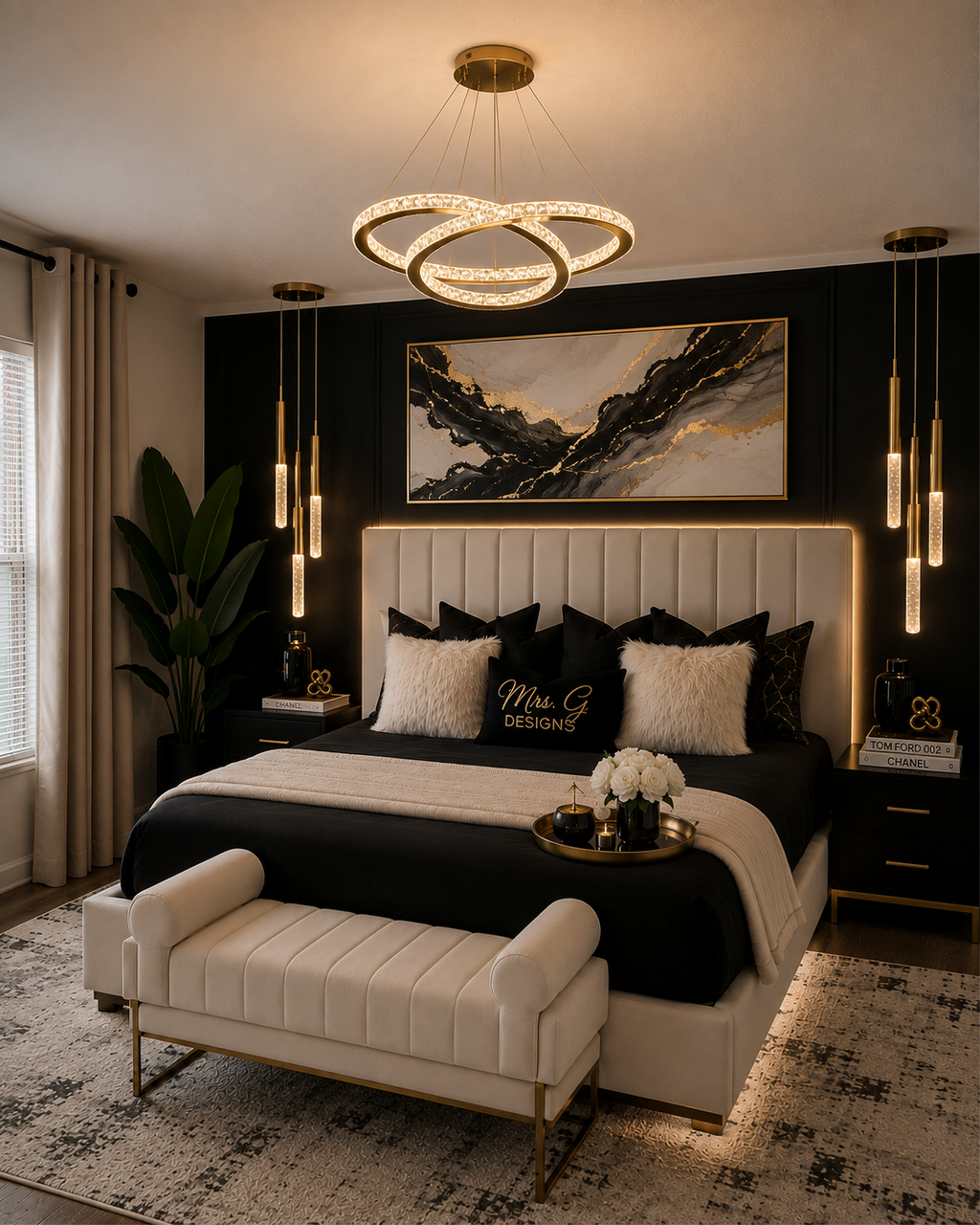 Gilded Noir | Luxury Abstract Wall Art